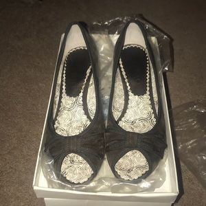 Chocolate brown mini heel suede peep toe heel